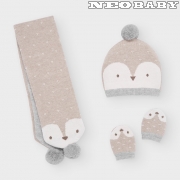 MAYORAL MODA  sapka, sl s keszty szett / Nougat vig - Newborn Boy - 1F - 6 h 9311 - 16