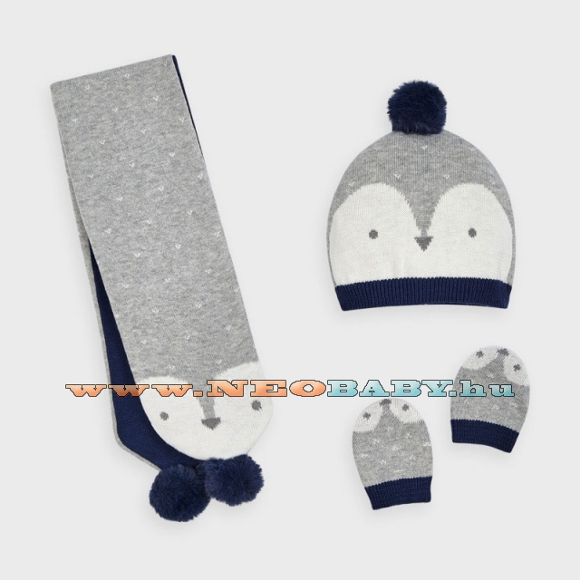 MAYORAL MODA  sapka, sl s keszty szett / Grau - Newborn Boy - 1F - 0 h 9311