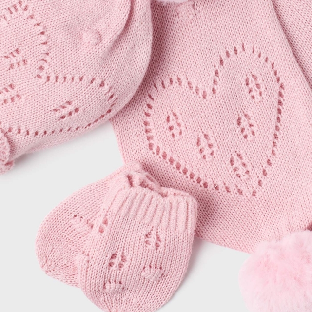 MAYORAL MODA  sapka, sl s keszty szett / Rosee - sapka sl szett - Newborn Girl/2A - 0 h 9543-25