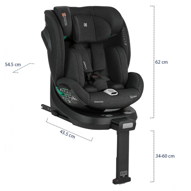 KIKKABOO i-Twist i-Size gyerekls 40-150cm fekete