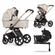 VENICCI Upline 2 4in1 babakocsi szett Tiago i-Size gyereklssel + Tiago 360 bzistalp Stone Beige